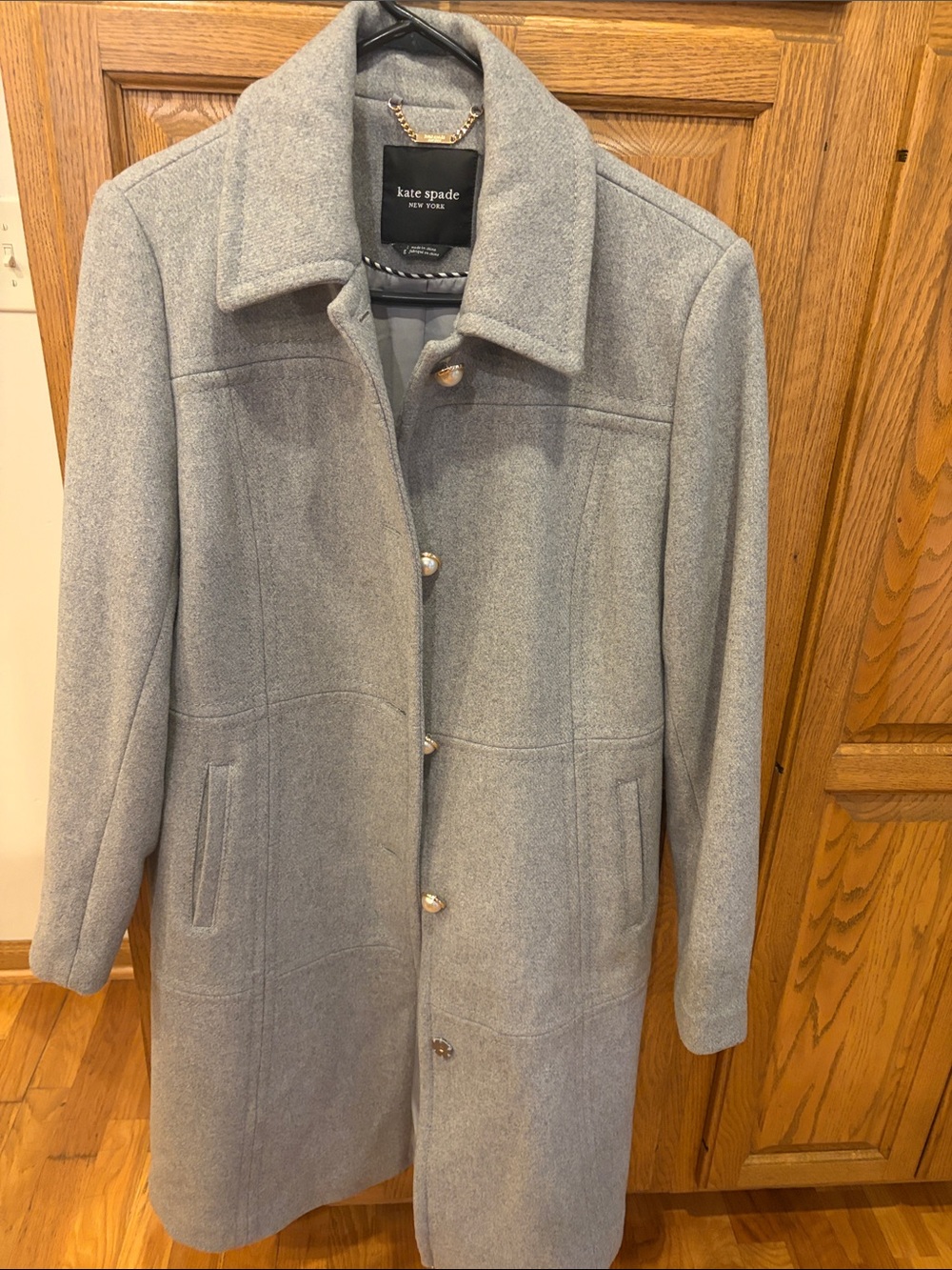 kate spade Light Gray Wool Pea Coat